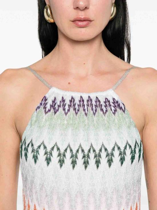 25FW 미소니 미디 원피스 29DS26SG3IBR015IS30G5 WHITE - MISSONI