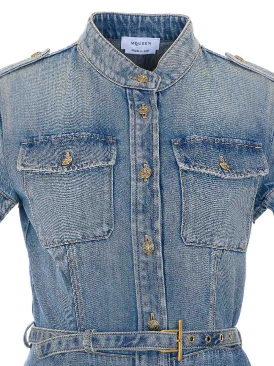 26SS 알렉산더 맥퀸 데님 원피스 857116QMAD14383 BLUE - ALEXANDER MCQUEEN