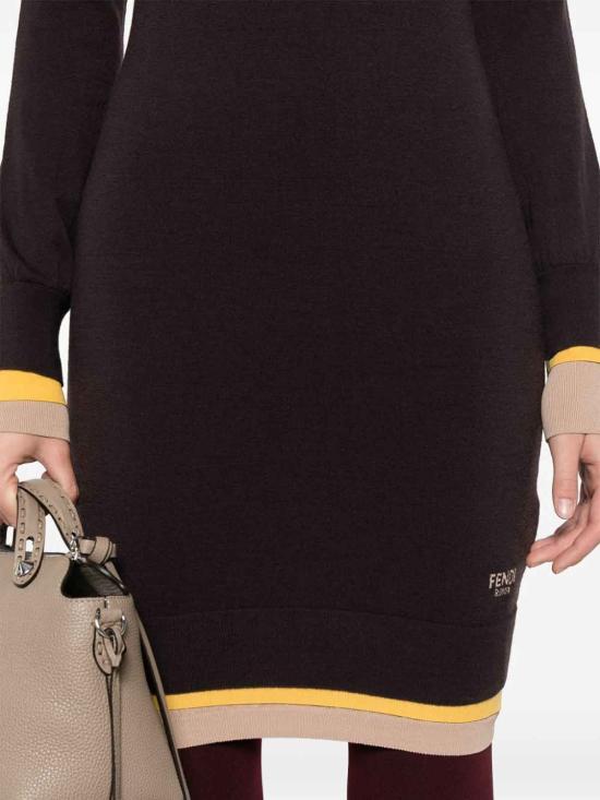  펜디 미디 원피스 FZDC36ASJGF0AU3 BURGUNDY - FENDI