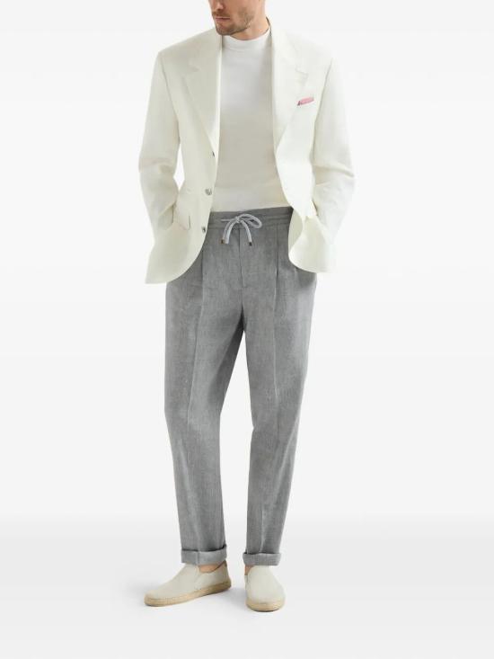 25FW 브루넬로 쿠치넬리 스트레이트 팬츠 MZ408E1710C032 GREY - BRUNELLO CUCINELLI