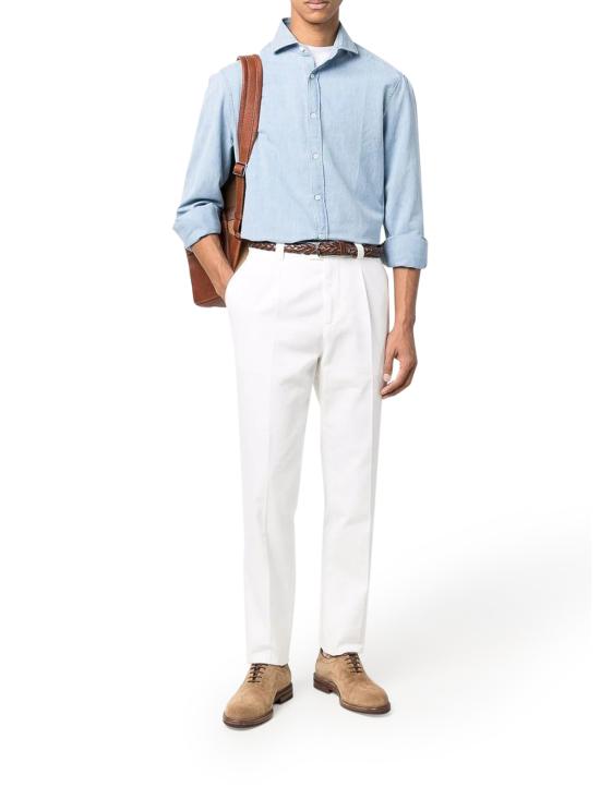 26SS 브루넬로 쿠치넬리 스트레이트 팬츠 M252DE1450C2200 WHITE - BRUNELLO CUCINELLI