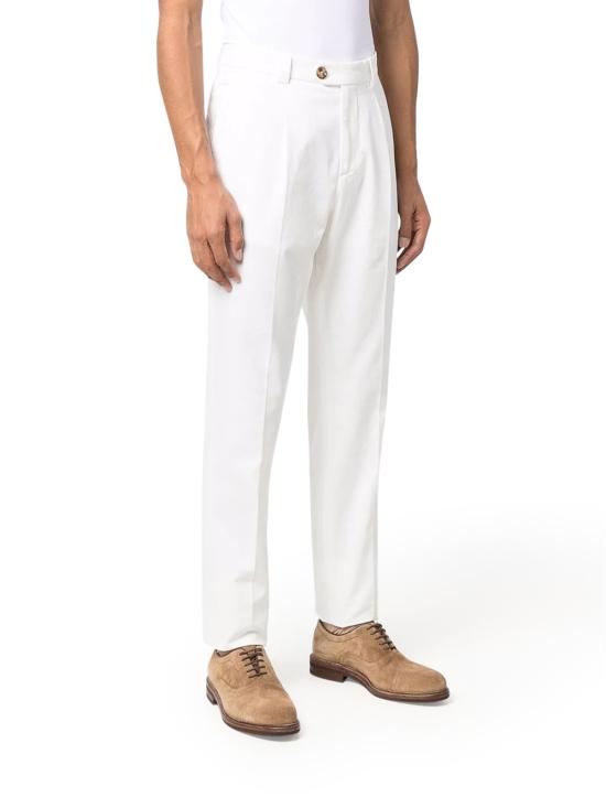 26SS 브루넬로 쿠치넬리 스트레이트 팬츠 M252DE1450C2200 WHITE - BRUNELLO CUCINELLI