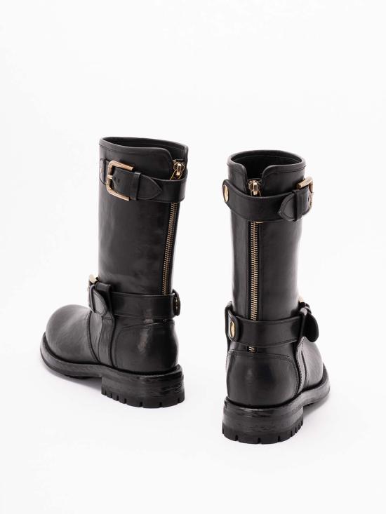25FW 돌체앤가바나 카프스킨 바이커 부츠 CT1081AW35280999 BLACK - DOLCE & GABBANA