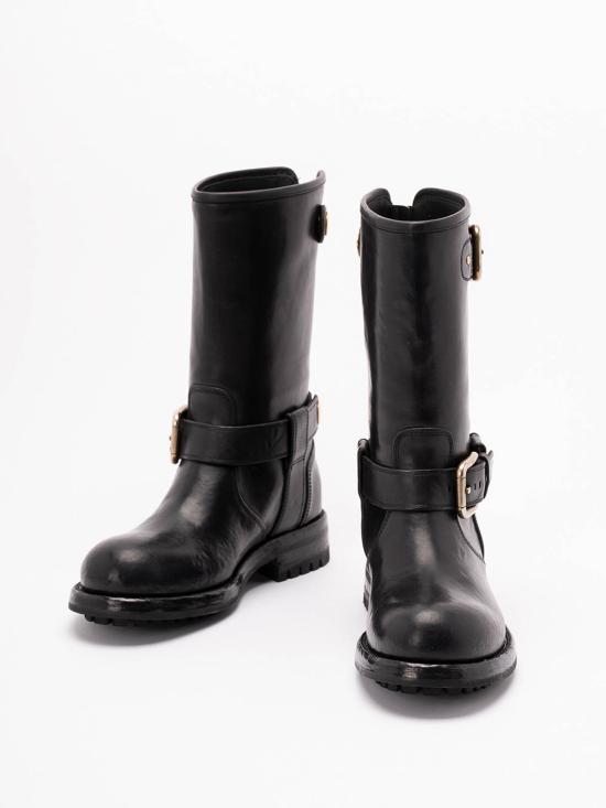 25FW 돌체앤가바나 카프스킨 바이커 부츠 CT1081AW35280999 BLACK - DOLCE & GABBANA