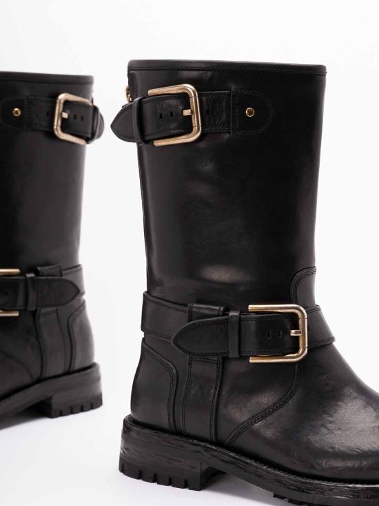 25FW 돌체앤가바나 카프스킨 바이커 부츠 CT1081AW35280999 BLACK - DOLCE & GABBANA
