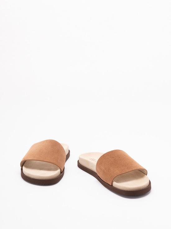 26SS 브루넬로 쿠치넬리 스웨이드 슬라이드 MZUSOLY236CHW89 BROWN - BRUNELLO CUCINELLI