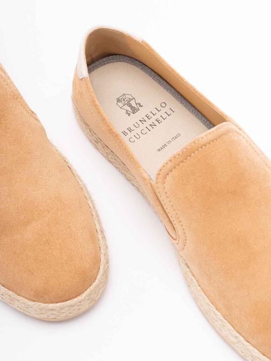 26SS 브루넬로 쿠치넬리 로프 인서트 스웨이드 슬립온 MZUOHEI837CLH67 BEIGE - BRUNELLO CUCINELLI
