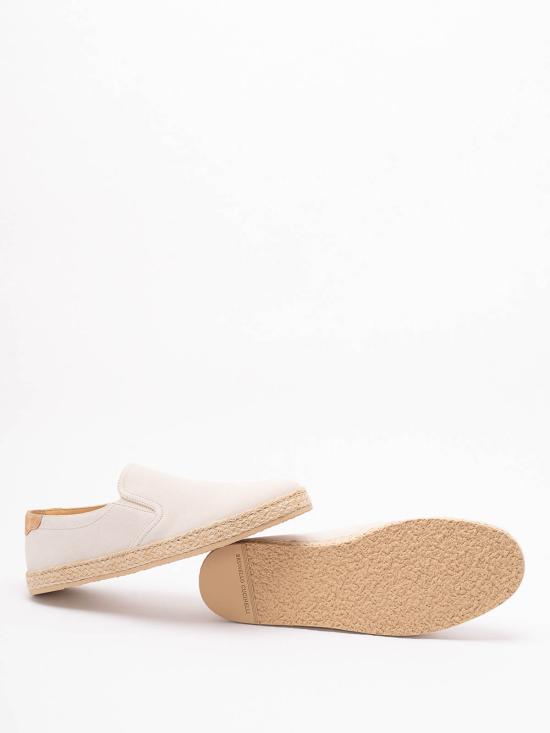26SS 브루넬로 쿠치넬리 로프 인서트 스웨이드 슬립온 MZUOHEI837CXU27 WHITE - BRUNELLO CUCINELLI