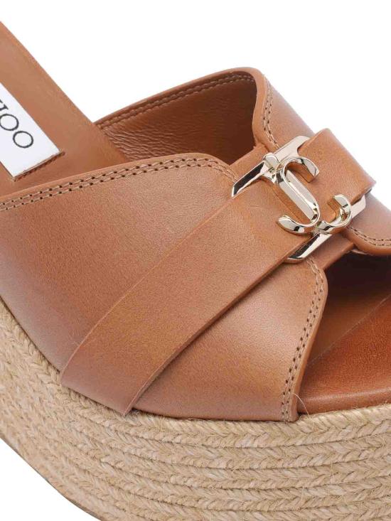 26SS 지미추 뮬/슬리퍼 LEDAWEDGE100FDZTANGOLD BROWN - JIMMY CHOO