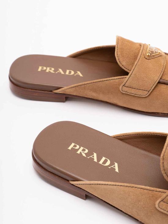 26SS 프라다 레더 슬리퍼 1D766N103F010F0401 CAMEL - PRADA