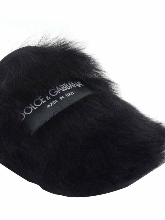 26SS 돌체앤가바나 시어링 스웨이드 슬리퍼 CI0224A9Y9380999 BLACK - DOLCE & GABBANA