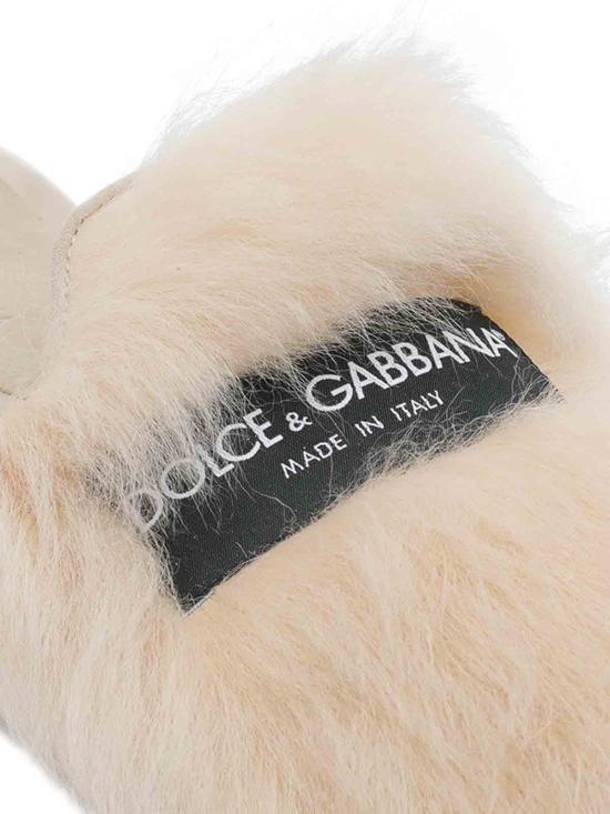 26SS 돌체앤가바나 시어링 스웨이드 슬리퍼 CI0224A9Y938H070 WHITE - DOLCE & GABBANA