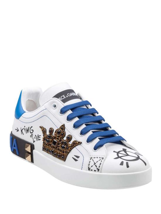 26SS 돌체앤가바나 포르토피노 카프스킨 스니커즈 CS1759A02198W921 LIGHT BLUE - DOLCE & GABBANA