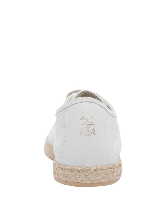 26SS 브루넬로 쿠치넬리 로프 인서트 디테일 리버스 카프스킨 더비 슈즈 MZULNGI650C7951 WHITE - BRUNELLO CUCINELLI