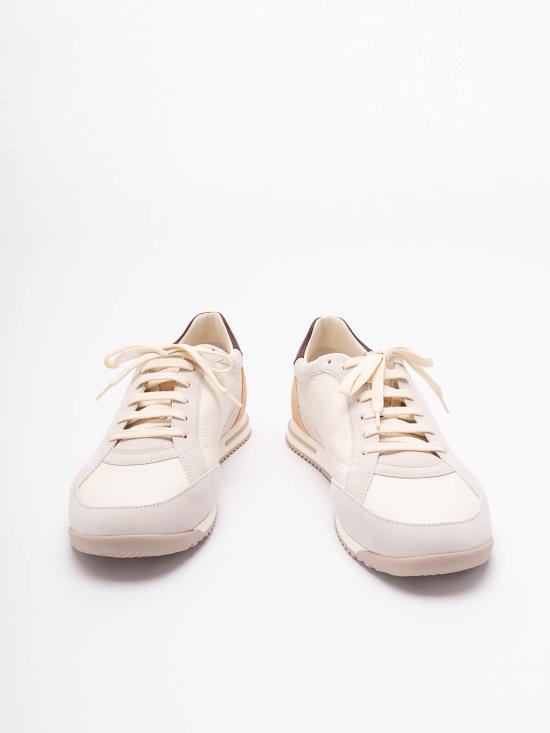 26SS 브루넬로 쿠치넬리 디어스킨 & 스웨이드 스니커즈 MZUKOKA348CXM48 WHITE - BRUNELLO CUCINELLI