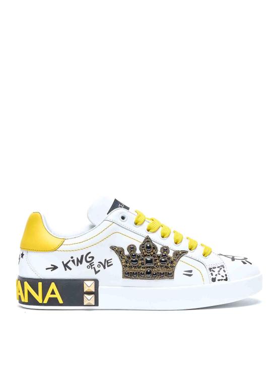 26SS 돌체앤가바나 포르토피노 카프스킨 스니커즈 CS1759A02198W920 WHITE