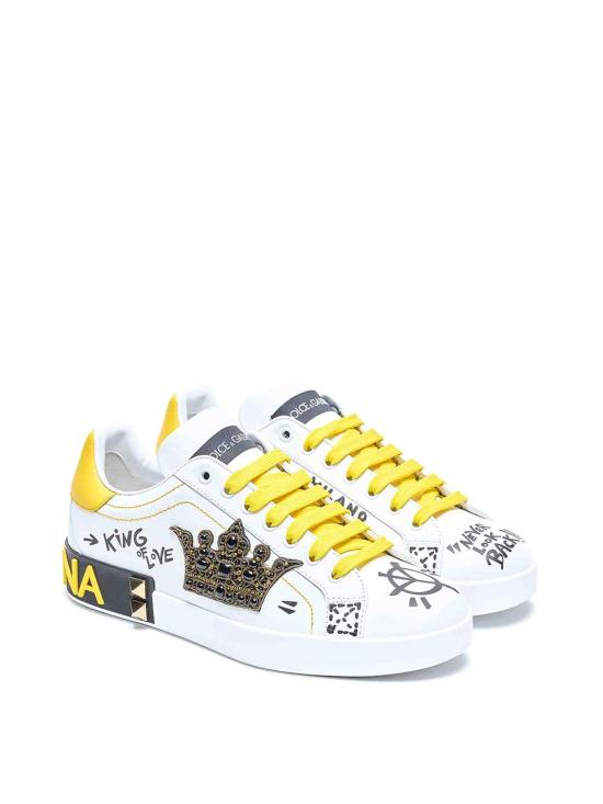 26SS 돌체앤가바나 포르토피노 카프스킨 스니커즈 CS1759A02198W920 WHITE - DOLCE & GABBANA