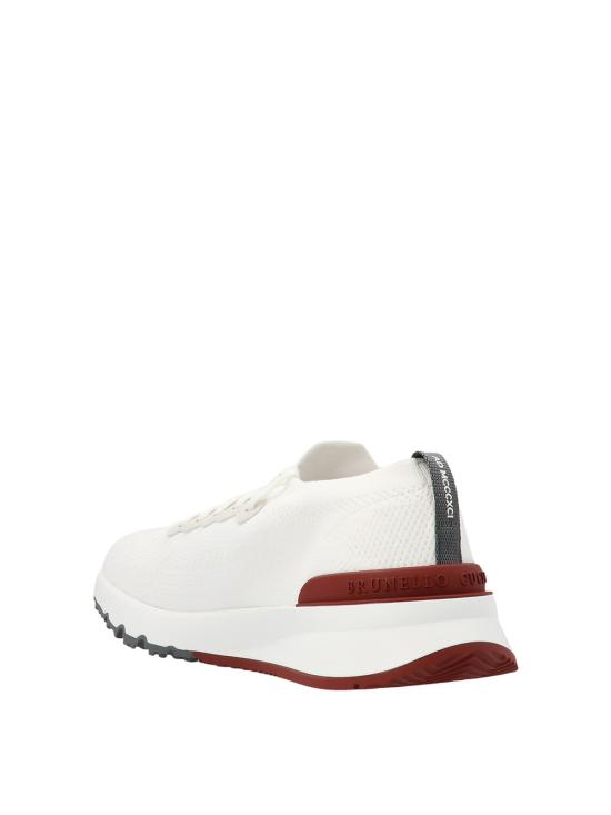26SS 브루넬로 쿠치넬리 코튼 니트 세미 폴리쉬드 카프스킨 러너 MZUPMBO252CJ987 WHITE - BRUNELLO CUCINELLI