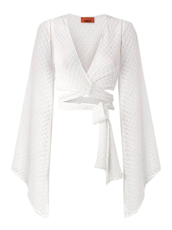 25FW 미소니 반팔 티셔츠 29MC26SK01BR014RS01JW WHITE