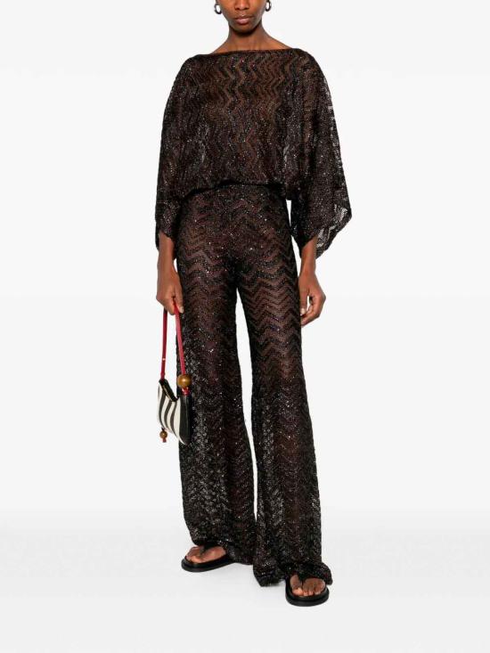 25FW 미소니 반팔 티셔츠 29MS26SK06BV00ITS80EQ DARK BROWN - MISSONI