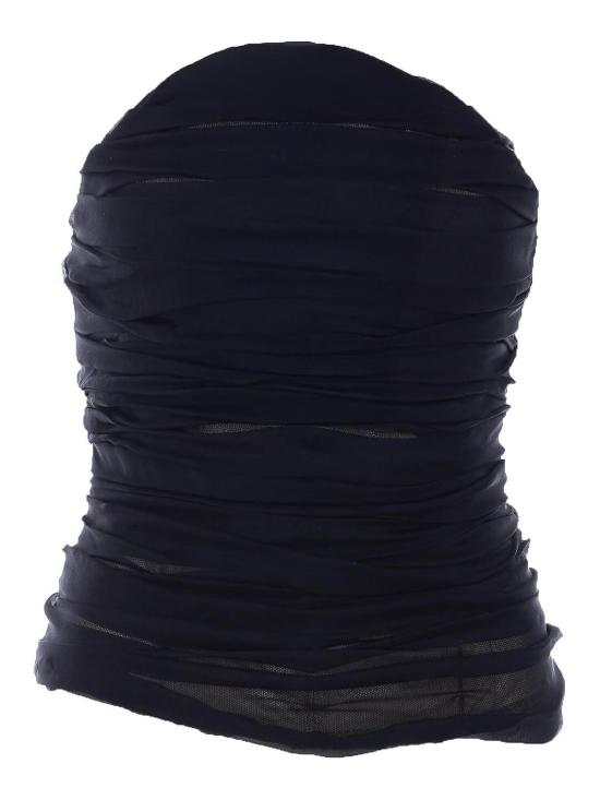 26SS 발렌시아가 피티드 뷔스티에 실크 탑 872530TUN281000 BLACK