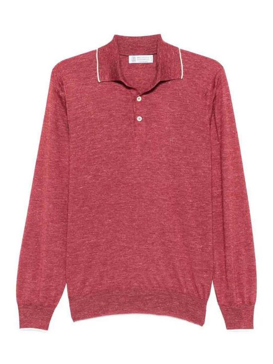26SS 브루넬로 쿠치넬리 폴로 티셔츠 MHS805905CFN82 DARK RED