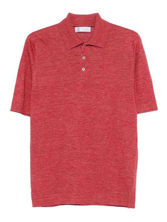 26SS 브루넬로 쿠치넬리 린넨 코튼 니트 폴로 셔츠 M2L00315C7781 RED