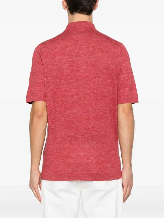 26SS 브루넬로 쿠치넬리 린넨 코튼 니트 폴로 셔츠 M2L00315C7781 RED - BRUNELLO CUCINELLI
