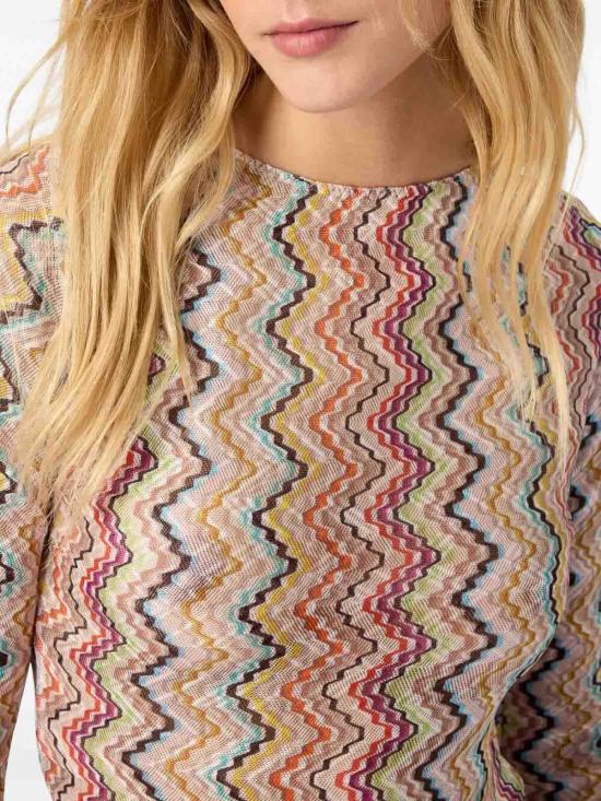 25FW 미소니 반팔 티셔츠 29MS26SL01BR015GSMSOK MULTICOLOUR - MISSONI