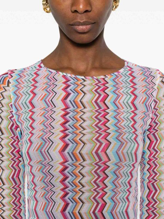 25FW 미소니 반팔 티셔츠 29MC22SL00BJ00Q0SM9Z7 MULTICOLOUR - MISSONI