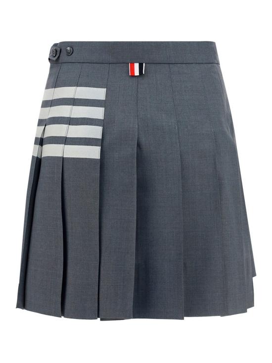 25FW 톰브라운 플레인 위브 미니 플리츠 4바 스커트 FGC402V06146035 GREY - THOM BROWNE