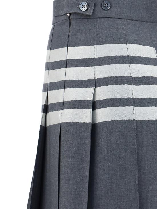 25FW 톰브라운 플레인 위브 미니 플리츠 4바 스커트 FGC402V06146035 GREY - THOM BROWNE