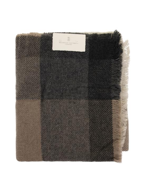  브루넬로 쿠치넬리 울&캐시미어 트윌 체크 스카프 MSC666AGCM872 BEIGE - BRUNELLO CUCINELLI