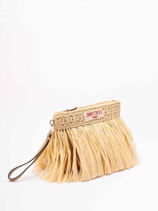 25FW 지미추 클러치/파우치 ZIPPEDFLATPOUCHHMUNATURALLIGHT GOLD - JIMMY CHOO
