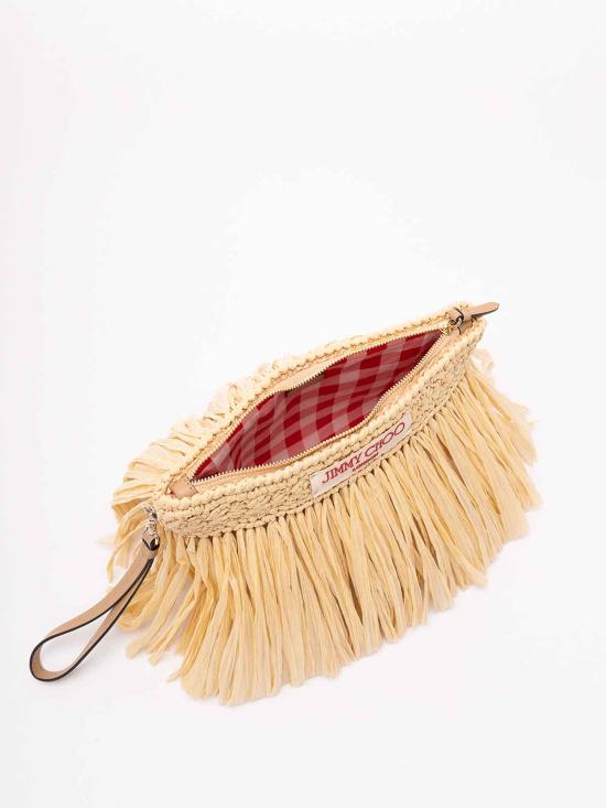 25FW 지미추 클러치/파우치 ZIPPEDFLATPOUCHHMUNATURALLIGHT GOLD - JIMMY CHOO