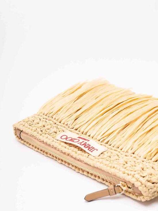 25FW 지미추 클러치/파우치 ZIPPEDFLATPOUCHHMUNATURALLIGHT GOLD - JIMMY CHOO