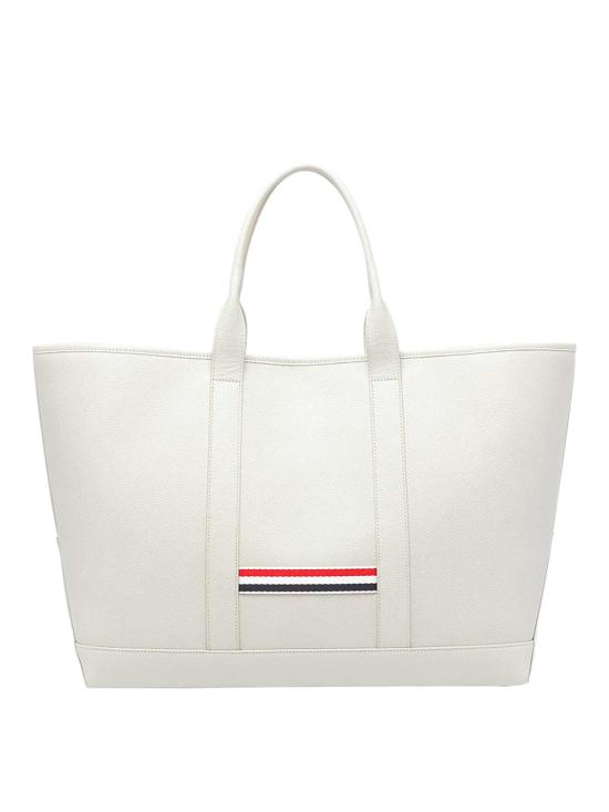 26SS 톰브라운 페블 그레인 헥터 미디엄 툴 토트백 UAG259A00198250 WHITE - THOM BROWNE