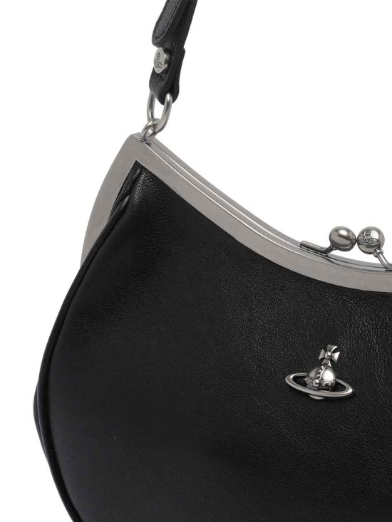26SS 비비안웨스트우드 카프스킨 스몰 로고 토트백 4B01000PWL00BXN405 BLACK - VIVIENNE WESTWOOD