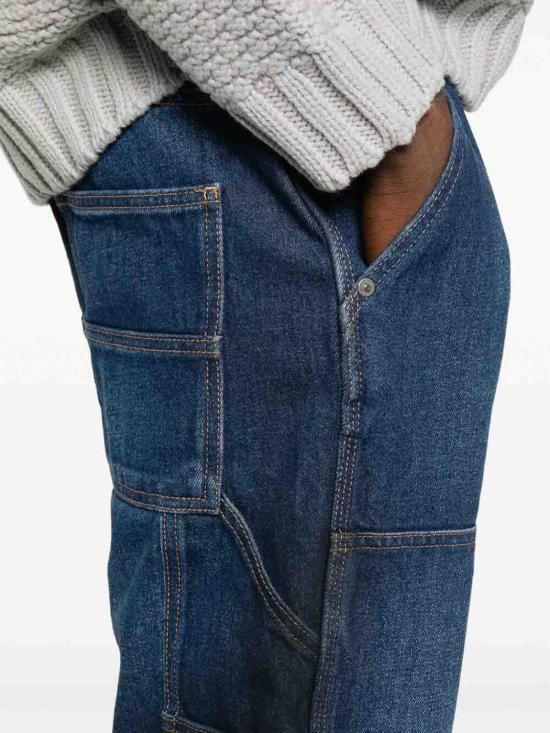 25FW 오프화이트 스트레이트 팬츠 OMYA191F25DEN0024401 MEDIUM WASH - OFF WHITE