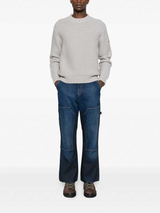 25FW 오프화이트 스트레이트 팬츠 OMYA191F25DEN0024401 MEDIUM WASH - OFF WHITE