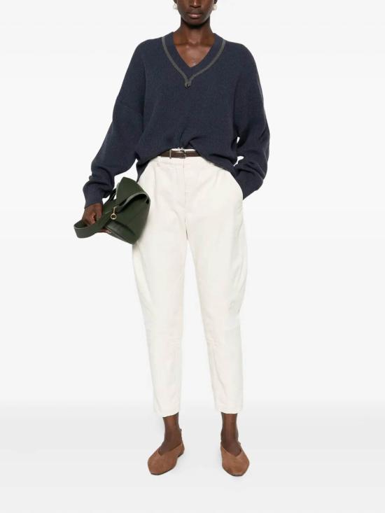 25FW 브루넬로 쿠치넬리 스트레이트 팬츠 MH137P4014C8739 WHITE - BRUNELLO CUCINELLI