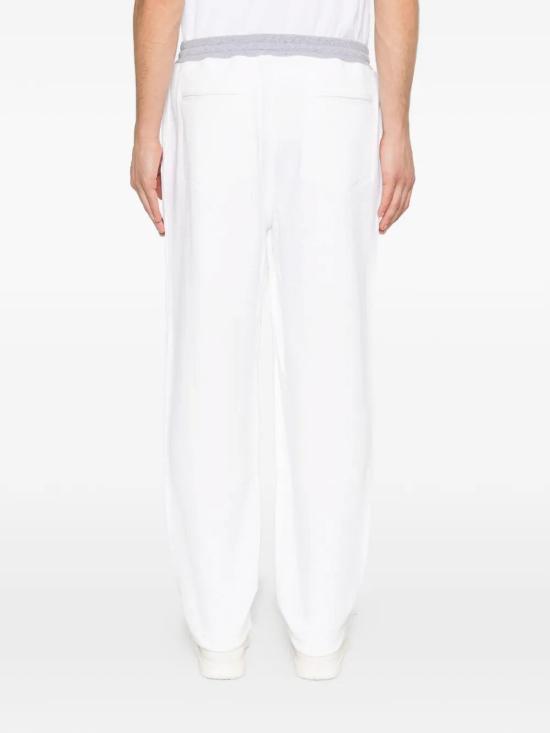 25FW 브루넬로 쿠치넬리 코튼 앤 린넨 멜란지 프렌치 테리 트라우저 MR8313381GCTQ27 WHITE - BRUNELLO CUCINELLI