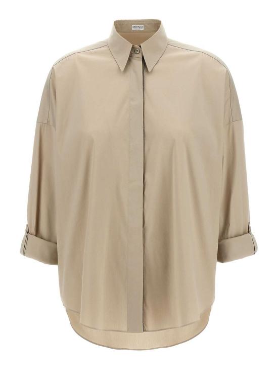25SS 브루넬로 쿠치넬리 코튼 포플린 셔츠 M0091MA636C7498 BEIGE