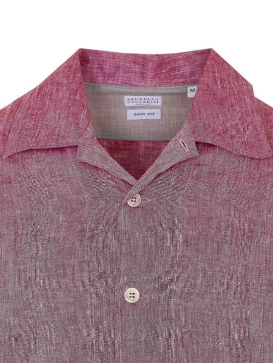 26SS 브루넬로 쿠치넬리 이지 핏 리넨 셔츠 MM6840618C151 RED - BRUNELLO CUCINELLI