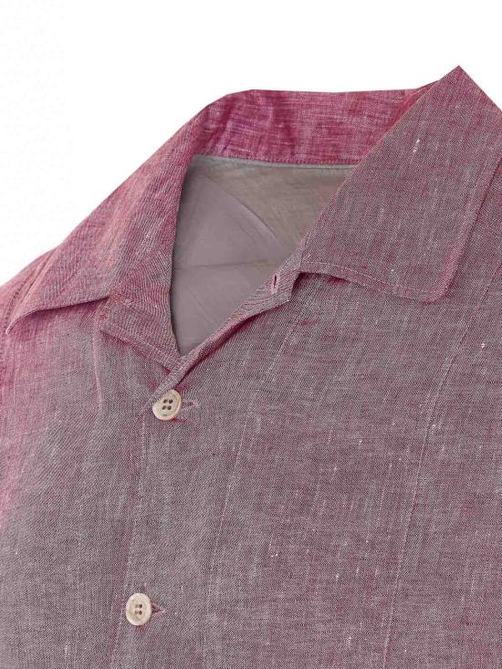 26SS 브루넬로 쿠치넬리 이지 핏 리넨 셔츠 MM6840618C151 RED - BRUNELLO CUCINELLI