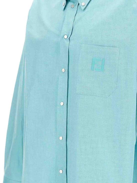 26SS 펜디 옥스포드 코튼 셔츠 FS1296AVZDF0XCN GREEN - FENDI