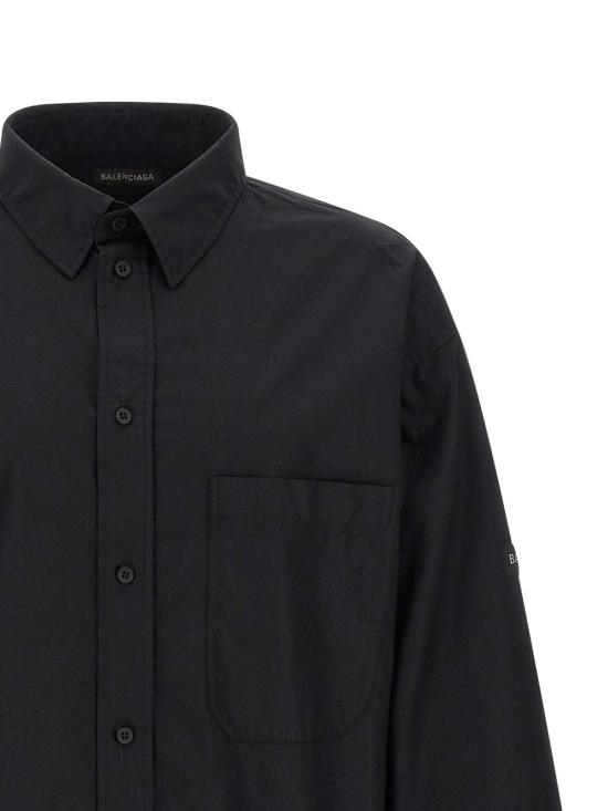 26SS 발렌시아가 로고 패처 코튼 셔츠 857814TRM281000 BLACK - BALENCIAGA