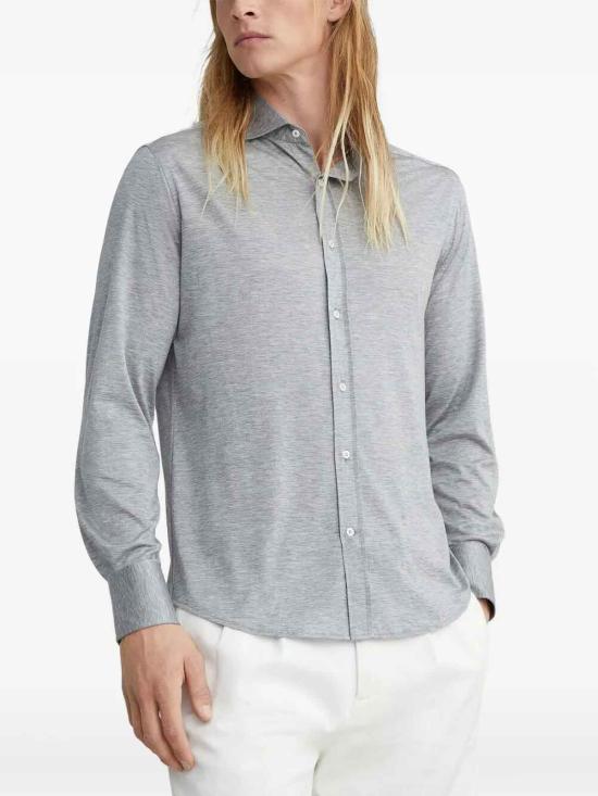 26SS 브루넬로 쿠치넬리 프렌치 칼라 셔츠 MD8216686C571 GREY - BRUNELLO CUCINELLI