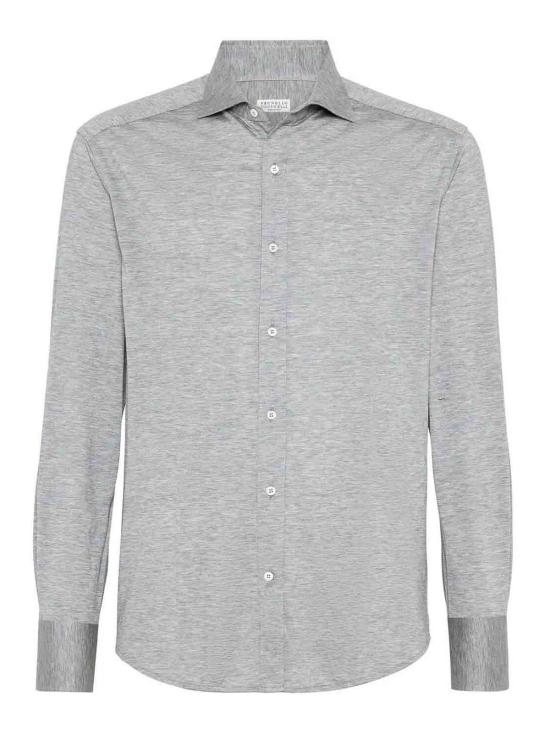 26SS 브루넬로 쿠치넬리 프렌치 칼라 셔츠 MD8216686C571 GREY