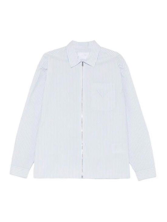 26SS 프라다 코튼 지퍼 셔츠 SC855189HSOOOF0W81 WHITE